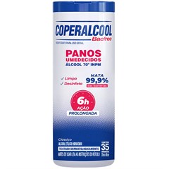 Panos Umedecidos Coperalcool Bacfree 70°INPM Clássico - 35 Panos