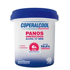 Panos Umedecidos Coperalcool Bacfree 70°INPM Clássico - 150 Panos (Balde)