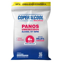 Refil Panos Umedecidos Coperalcool Bacfree 70°INPM Clássico - 35 Panos